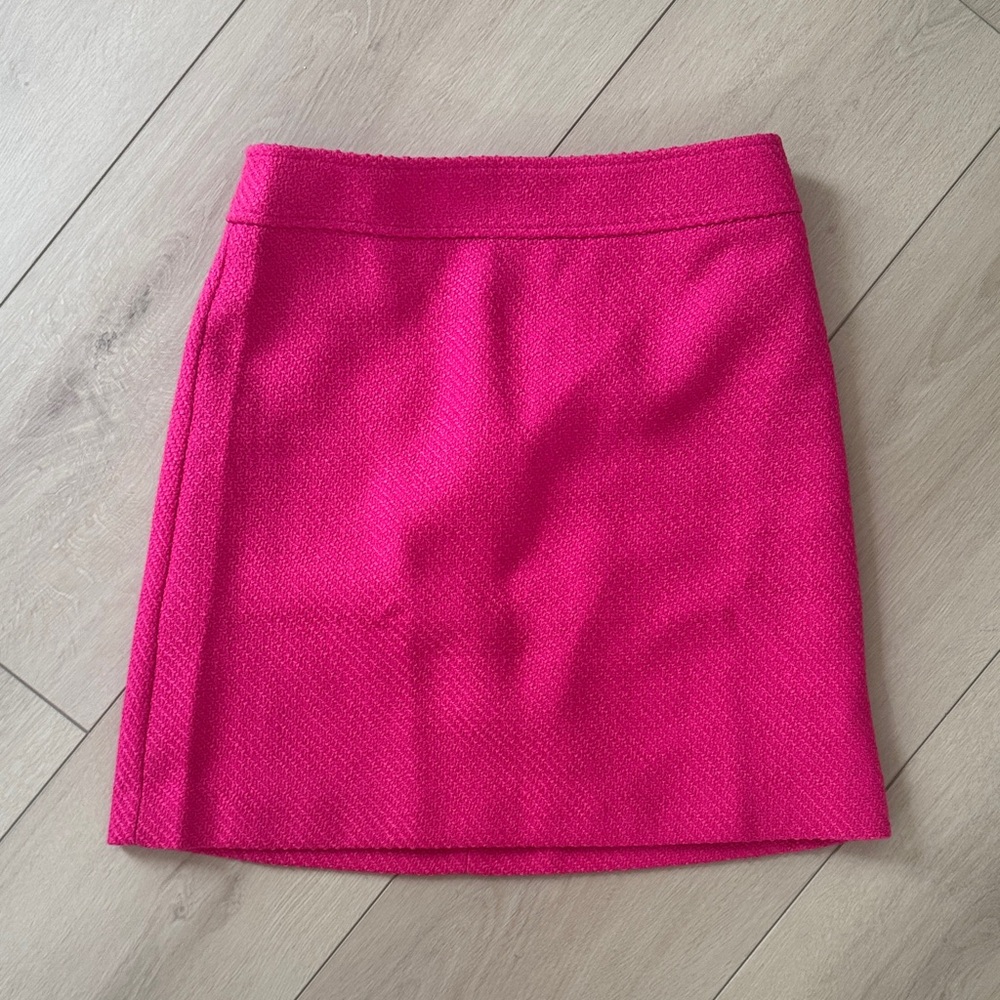 J. Crew Hot Pink Textured A-Line Skirt